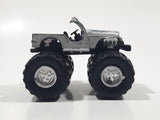 Soma Jeep Super Off Road 4x4 Silver Die Cast Toy Car Vehicle Bent Windshield