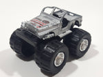 Soma Jeep Super Off Road 4x4 Silver Die Cast Toy Car Vehicle Bent Windshield