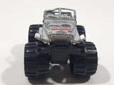 Soma Jeep Super Off Road 4x4 Silver Die Cast Toy Car Vehicle Bent Windshield