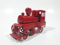 Train Locomotive Red Tin Metal Toy 3 1/2" Long Missing Rear Wheels