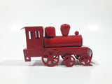 Train Locomotive Red Tin Metal Toy 3 1/2" Long Missing Rear Wheels