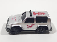 Unknown Brand #06 Flames Silver Plastic Die Cast Toy Car Vehicle