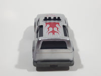 Unknown Brand #06 Flames Silver Plastic Die Cast Toy Car Vehicle