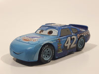 Disney Pixar #42 Lightning McQueen Dinoco Blue and Light Blue Plastic Body Die Cast Toy Car Vehicle