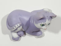 Rare Very Hard To Find 1991 Hasbro Inc Kitty Surprise Funtime Babies Light Purple and White Cat 3 1/2" Long Plastic Toy Figure with Magnetic Paw