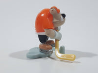 2008 Kinder Surprise Animals Bulldog Hockey Player MPG NV014 1 1/2" Tall Plastic Toy Figure
