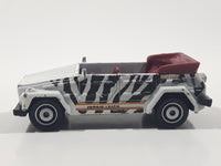 2011 Matchbox Jungle Explorers Volkswagen Type 181 (1974) White Black Zebra Pattern Die Cast Toy Car Vehicle Missing Windshield