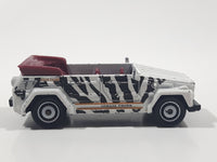 2011 Matchbox Jungle Explorers Volkswagen Type 181 (1974) White Black Zebra Pattern Die Cast Toy Car Vehicle Missing Windshield