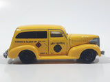 2017 Matchbox Hazardous Materials Team 1939 Chevy Sedan Delivery Van Yellow Die Cast Toy Car Vehicle Busted Front Bumper