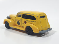 2017 Matchbox Hazardous Materials Team 1939 Chevy Sedan Delivery Van Yellow Die Cast Toy Car Vehicle Busted Front Bumper