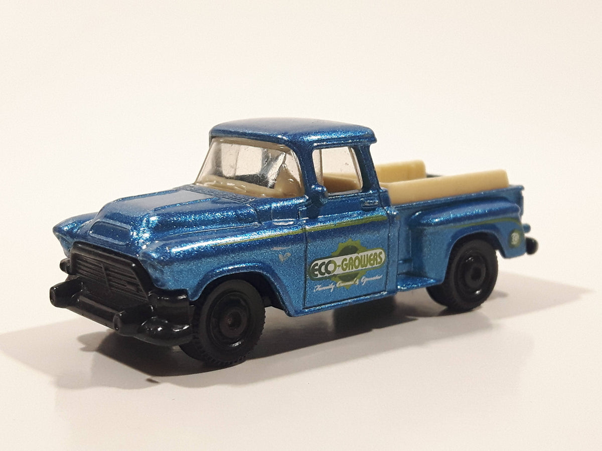 2011 Matchbox Farm Rigs 1957 GMC Stepside Truck Metalflake Blue Die Ca ...