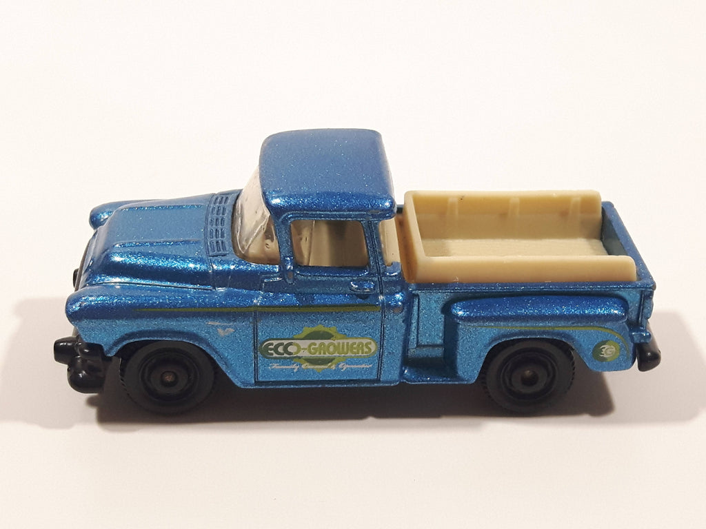 2011 Matchbox Farm Rigs 1957 GMC Stepside Truck Metalflake Blue Die Ca ...