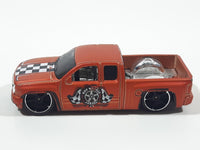 2010 Hot Wheels HW Garage Chevy Silverado Truck Satin Copper Die Cast Toy Car Vehicle Missing Bike