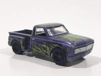 2018 Hot Wheels HW Flames Custom '69 Chevy Pickup Truck Purple Die Cast Toy Car Vehicle