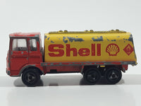 Vintage Majorette Saviem Shell Tanker Truck Red and Yellow 1:100 Scale Die Cast Toy Car Vehicle