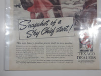 Vintage 1940 Texaco Dealers "Snapshot of a Sky Chief start!" Winter 10 1/8" x 13 1/2" Paper Advertisement