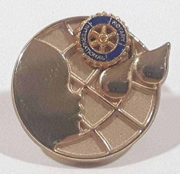 Rotary International Enamel Gold Tone Metal Pin