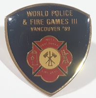 World Police & Fire Games III Vancouver 1989 West Vancouver Fire Dept. Enamel Metal Pin