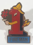 #1 Fireman Enamel Metal Pin