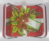 Christmas Present Gift Themed Red Tin Metal Container with Handles
