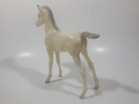 White Plastic Horse Toy Figure 6 3/4" Tall