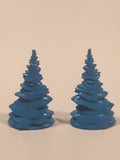 Disney Frozen Blue Trees 1 3/4" Tall Toy Accessory Set of 2