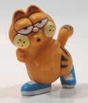 Vintage 1978 1981 United Features Syndicate Garfield Strolling in Blue Shoes 2 1/4" Tall PVC Toy Figure Made in Hong Kong