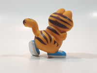 Vintage 1978 1981 United Features Syndicate Garfield Strolling in Blue Shoes 2 1/4" Tall PVC Toy Figure Made in Hong Kong