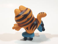 Vintage 1978 1981 United Features Syndicate Garfield Roller Skating 2 1/4" Tall PVC Toy Figure Made in Hong Kong
