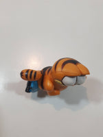 Vintage 1978 1981 United Features Syndicate Garfield Roller Skating 2 1/4" Tall PVC Toy Figure Made in Hong Kong