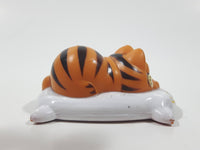 Vintage 1978 1981 United Features Syndicate Garfield Laying Sleeping On A White Pillow 2 1/2" Long PVC Toy Figure Made in Hong Kong