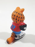 Paws Garfield Ice Hockey Player 3 1/2" Tall Rubber Toy Figure No Stick