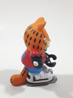 Paws Garfield Ice Hockey Player 3 1/2" Tall Rubber Toy Figure No Stick