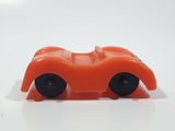 Vintage Orange Plastic Toy Car Vehicle 2 1/4" Long