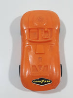 Vintage Goodyear Orange Plastic Toy Car Vehicle 2 1/2" Long Made in Hong Kong