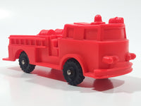 Vintage Fire Truck Bright Pink Red Rubber Toy Car Vehicle 4 1/8" Long