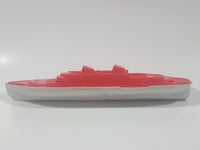 Rare Vintage Plasti Toy Steam Ship Red and White Plastic Toy Boat 7" Long