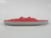 Rare Vintage Plasti Toy Steam Ship Red and White Plastic Toy Boat 7" Long