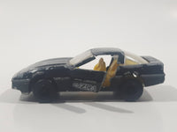 Vintage Majorette Chevrolet Corvette ZR-1 No. 215 & 268 Black 1/57 Scale Die Cast Toy Car Vehicle with Opening Doors Missing One Door Made in France