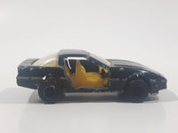 Vintage Majorette Chevrolet Corvette ZR-1 No. 215 & 268 Black 1/57 Scale Die Cast Toy Car Vehicle with Opening Doors Missing One Door Made in France