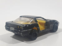 Vintage Majorette Chevrolet Corvette ZR-1 No. 215 & 268 Black 1/57 Scale Die Cast Toy Car Vehicle with Opening Doors Missing One Door Made in France