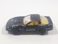 Vintage Majorette Chevrolet Corvette ZR-1 No. 215 & 268 Black 1/57 Scale Die Cast Toy Car Vehicle with Opening Doors Missing One Door Made in France