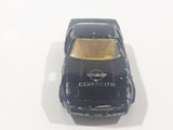 Vintage Majorette Chevrolet Corvette ZR-1 No. 215 & 268 Black 1/57 Scale Die Cast Toy Car Vehicle with Opening Doors Missing One Door Made in France