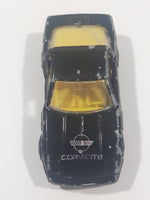 Vintage Majorette Chevrolet Corvette ZR-1 No. 215 & 268 Black 1/57 Scale Die Cast Toy Car Vehicle with Opening Doors Missing One Door Made in France