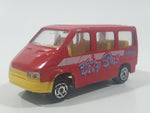 Majorette No. 243 Ford Transit Van "City Bus" Red 1/60 Scale Die Cast Toy Car Vehicle with Sliding Side Door