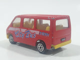 Majorette No. 243 Ford Transit Van "City Bus" Red 1/60 Scale Die Cast Toy Car Vehicle with Sliding Side Door