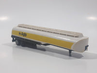 Vintage Majorette No. 364 Petrol Fuel Tanker Truck Trailer AGIP White and Yellow 1/100 Scale Die Cast Toy Car Vehicle Made in France