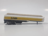 Vintage Majorette No. 364 Petrol Fuel Tanker Truck Trailer AGIP White and Yellow 1/100 Scale Die Cast Toy Car Vehicle Made in France