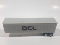 Vintage OCL Container Truck Trailer Grey Plastic Die Cast Toy Car Vehicle with Opening Rear Doors 5" Long