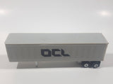 Vintage OCL Container Truck Trailer Grey Plastic Die Cast Toy Car Vehicle with Opening Rear Doors 5" Long